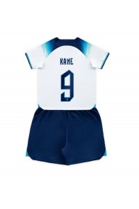 Englanti Harry Kane #9 Jalkapallovaatteet Lasten Kotipeliasu MM-kisat 2022 Lyhythihainen (+ Lyhyet housut)